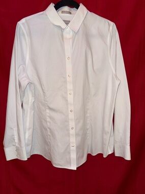 Chico’s Women’s Size 2 (US 12/14) White Button Up Collared Blouse